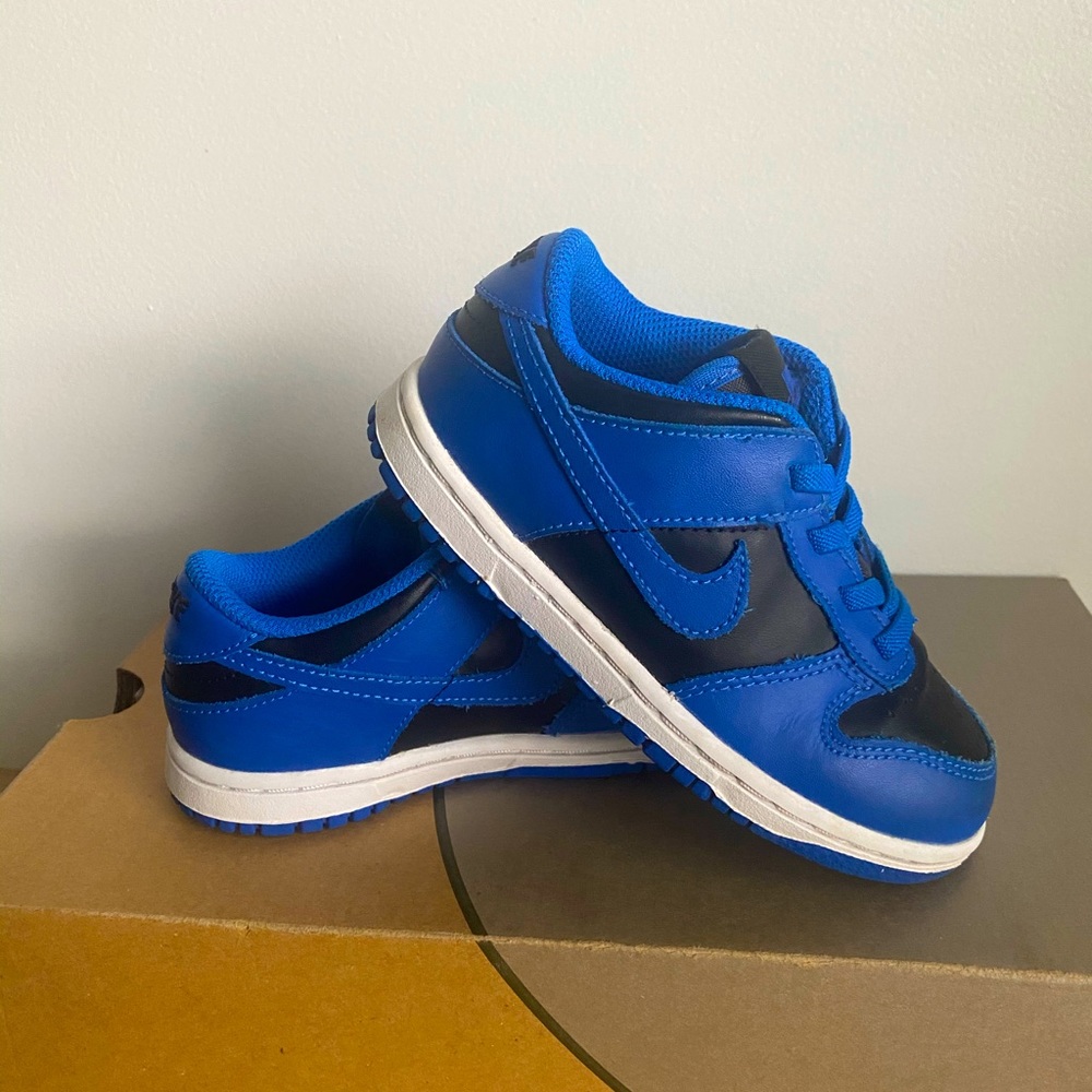 🥶Nike Dunk Low Hyper Cobalt Blue Leather Sneaker Shoes -Size 10 C
